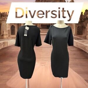 Dorothy Perkins, Woman, Formal Dress, Black, Sz 12, Short Sleeve, Knee Length.!